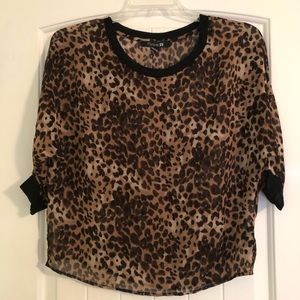 Leopard Three Quarter Sleeve Top